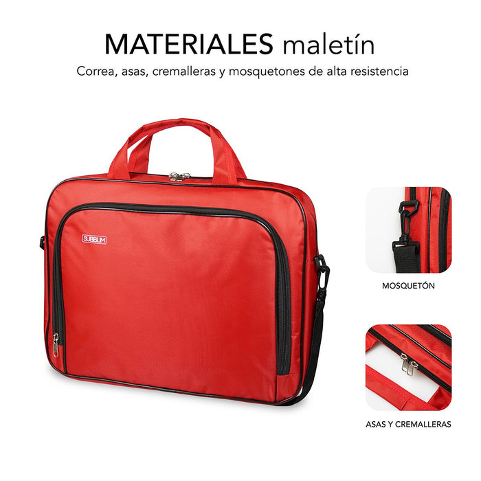 EAN 8436586741273 - SUBBLIM SUB-LB-1OLB052 maletines para portátil 40,6 cm (16") Maletín Toploader Rojo imagen 3