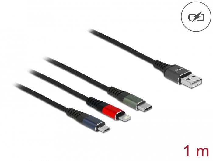 EAN 4043619872770 - DeLOCK 87277 cable USB USB 2.0 USB A Micro-USB B/Lightning/Apple 30-pin Verde, Negro, Rojo, Azul imagen 2