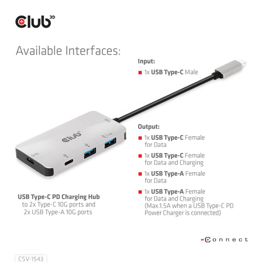 EAN 8719214472061 - CLUB3D CSV-1543 base para portátil y replicador de puertos USB 3.2 Gen 2 (3.1 Gen 2) Type-C Negro, Plata imagen 2