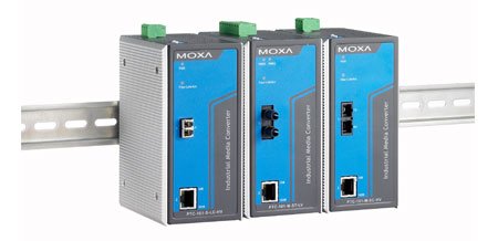 EAN 5703431441453 - Moxa PTC-101-M-LC-HV convertidor de medio 100 Mbit/s 1300 nm Multimodo Azul, Gris imagen 1