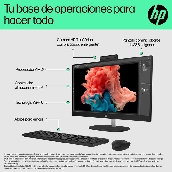 EAN 0198990107493 - HP 24-cr0110ns AMD Ryzen™ 5 7520U 60,5 cm (23.8") 1920 x 1080 Pixeles PC todo en uno 16 GB LPDDR5-SDRAM 1 imagen 10