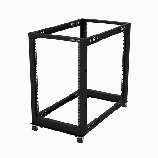 EAN 65030886833 - StarTech.com 4POSTRACK18U armario rack Rack o bastidor independiente Negro imagen 1
