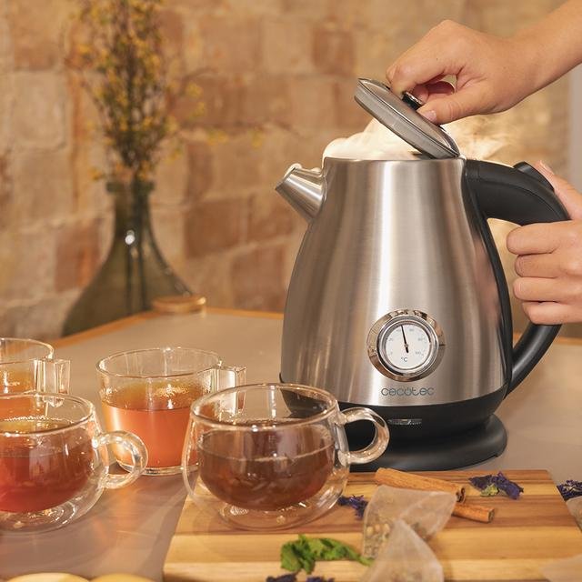 EAN 8435484014588 - Cecotec Thermosense 620 Retro Steel tetera eléctrica 1,7 L 2200 W Acero inoxidable imagen 3