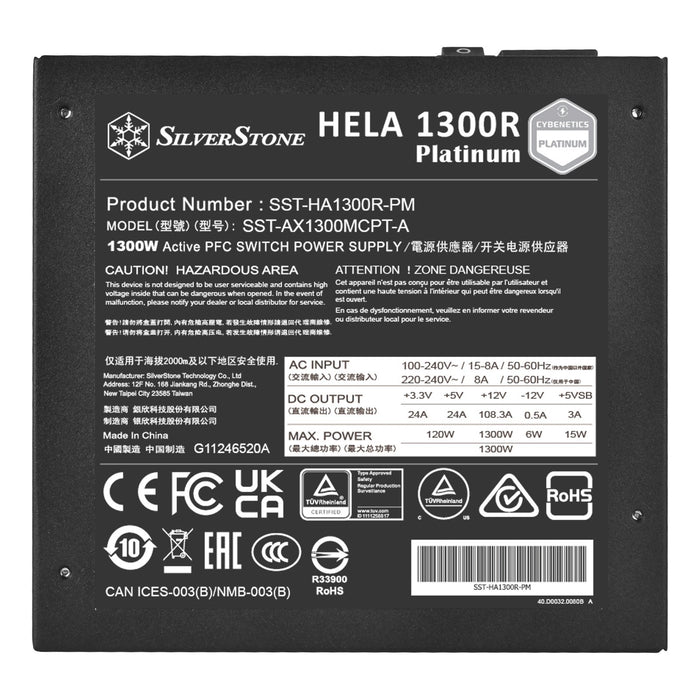 EAN 4710679815688 - Silverstone HELA 1300R Platinum unidad de fuente de alimentación 1300 W 20+4 pin ATX ATX Negro imagen 6