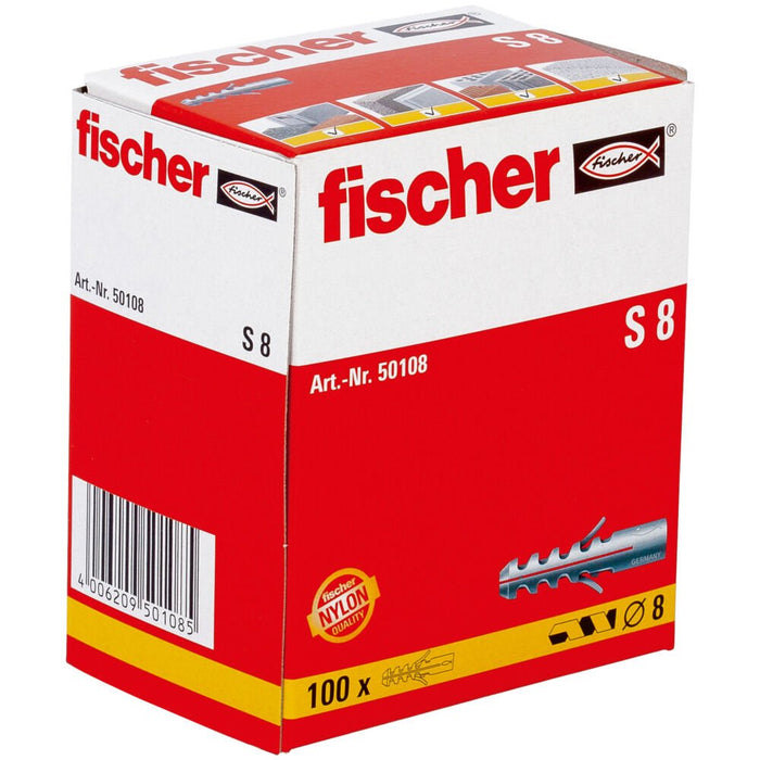 EAN 4006209501085 - Fischer 50108 tornillo de anclaje y taco 100 pieza(s) Enchufe de pared 40 mm imagen 2