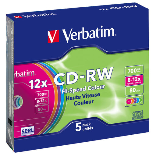 EAN 0023942431671 - Verbatim CD-RW Colour 12x 700 MB 5 pieza(s) imagen 2