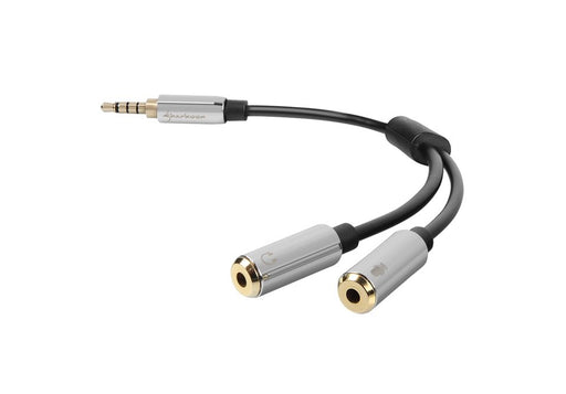 EAN 4044951019632 - Sharkoon 0.12m, 3.5mm/2x3.5mm cable de audio 0,12 m 3,5mm Negro, Plata imagen 1