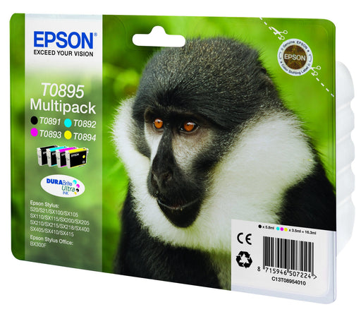 EAN 8715946507224 - Epson Monkey T0895 cartucho de tinta 1 pieza(s) Original Negro, Cian, Magenta, Amarillo imagen 2