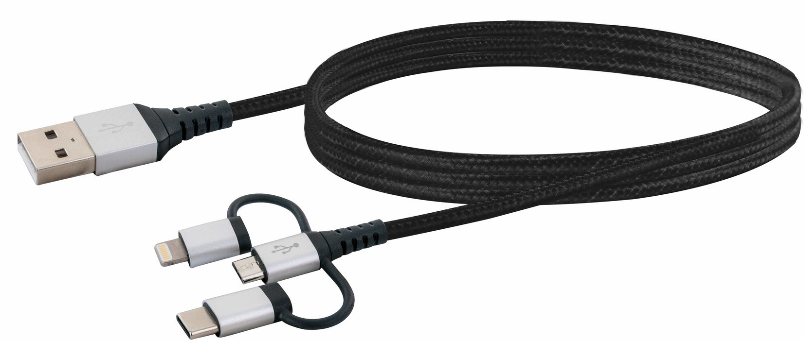 EAN 4004005027082 - Schwaiger LKU 100 cable USB USB 2.0 1,5 m USB A Micro-USB B Negro, Plata imagen 2