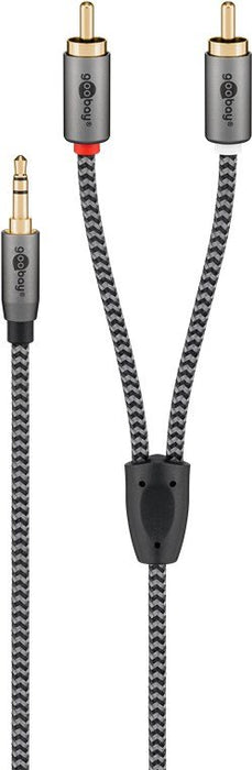EAN 4040849652851 - Goobay 65285 cable de audio 1 m 3,5mm 2 x RCA Negro, Plata imagen 4
