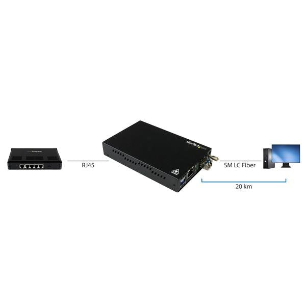 EAN 65030864947 - StarTech.com ET91000SM20 convertidor de medio 2000 Mbit/s 1310 nm Negro imagen 4