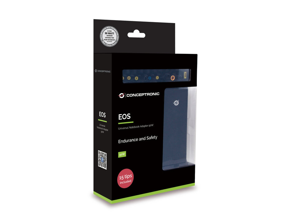 EAN 4015867226391 - Conceptronic CNB90T15 adaptador e inversor de corriente Interior 90 W Negro imagen 2