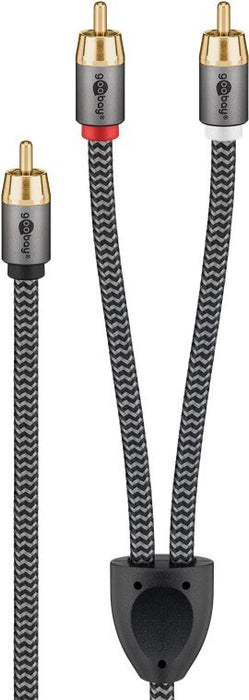 EAN 4040849653025 - Goobay 65302 cable de audio 5 m 2 x RCA RCA Negro, Plata imagen 4