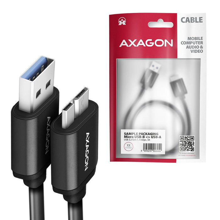 EAN 8595247905925 - Axagon BUMM3-AM10AB cable USB USB 3.2 Gen 1 (3.1 Gen 1) 1 m Micro-USB B USB A Negro imagen 5