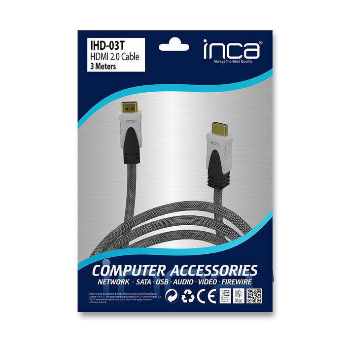 EAN 8681949012679 - Inca IHD-03T cable HDMI 3 m HDMI tipo A (Estándar) Gris imagen 7