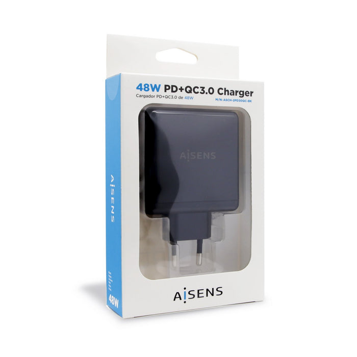 EAN 8436574706239 - AISENS ASCH-2PD30QC-BK cargador de dispositivo móvil GPS, Mando para videojuegos, MP3, MP4, Teléfono móvi imagen 3