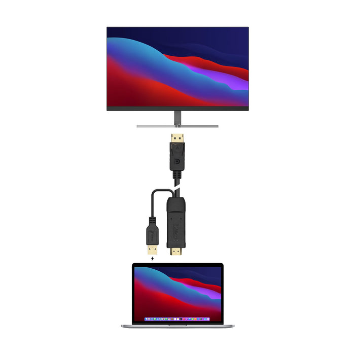 EAN 8436574707366 - AISENS A122-0641 adaptador de cable de vídeo 1,8 m HDMI tipo A (Estándar) DisplayPort + USB Type-A imagen 4