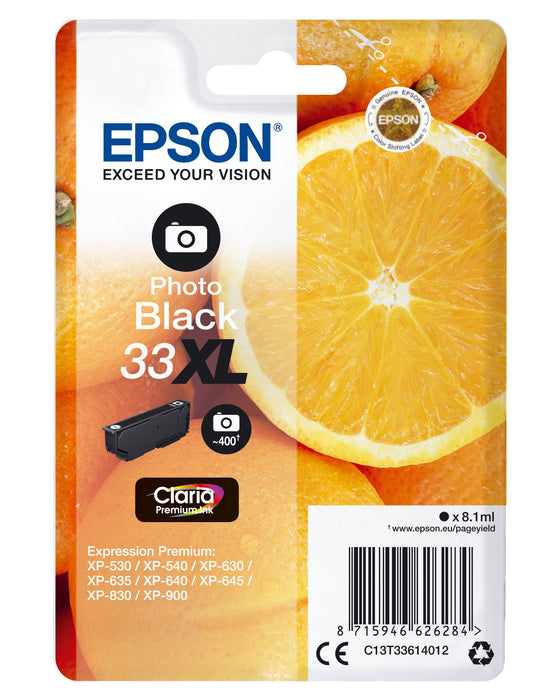 EAN 5057454493907 - Epson Oranges C13T33614012 cartucho de tinta 1 pieza(s) Original Alto rendimiento (XL) Foto negro imagen 1