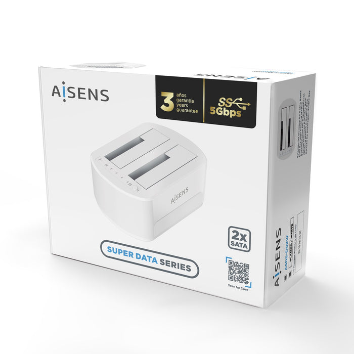 EAN 8436574707915 - AISENS ASDS-D02W base de conexión para disco duro USB 3.2 Gen 1 (3.1 Gen 1) Type-B Blanco imagen 5