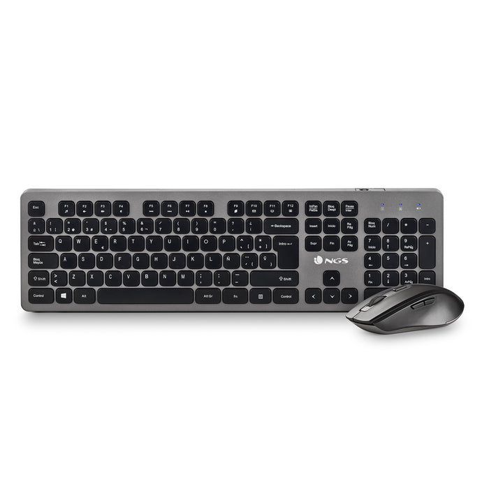 EAN 8435430624731 - NGS IDOL KIT teclado Ratón incluido Oficina RF inalámbrico QWERTY Negro, Plata imagen 1
