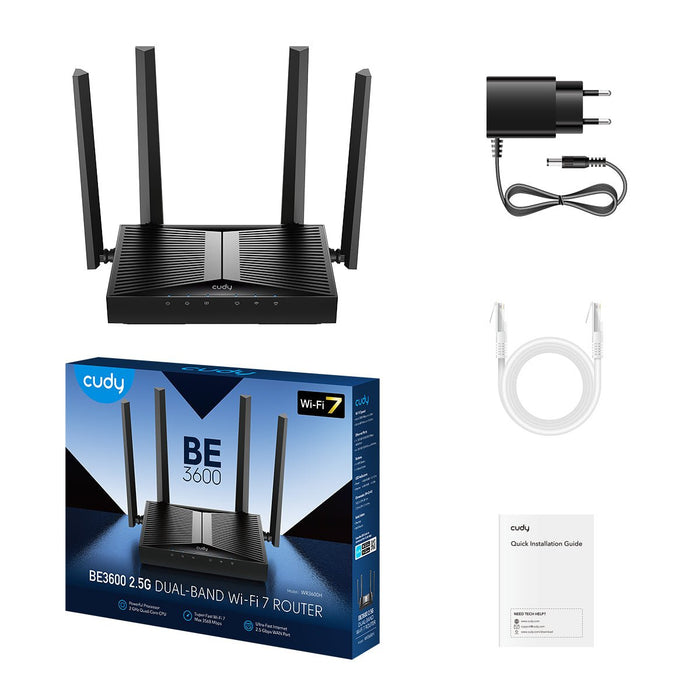 EAN 6971690793500 - Cudy WR3600H router inalámbrico Gigabit Ethernet Doble banda (2,4 GHz / 5 GHz) Negro imagen 3