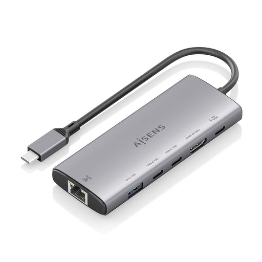 EAN 8435739903582 - AISENS ASUC-6P030-GR base para portátil y replicador de puertos Alámbrico USB 3.2 Gen 1 (3.1 Gen 1) Type- imagen 1