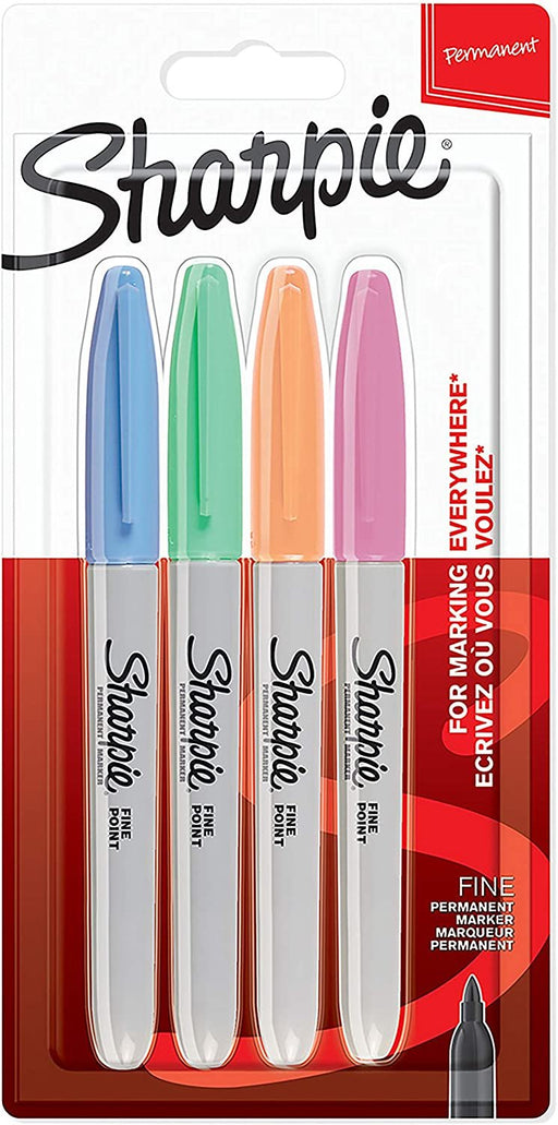 EAN 3026980654023 - Sharpie 2065402 marcador permanente Fibre tip Azul, Verde, Naranja, Rosa 4 pieza(s) imagen 1