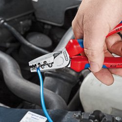 EAN 4003773060185 - Knipex 97 72 180 crimpadora Herramienta combinada Azul, Rojo, Plata imagen 2