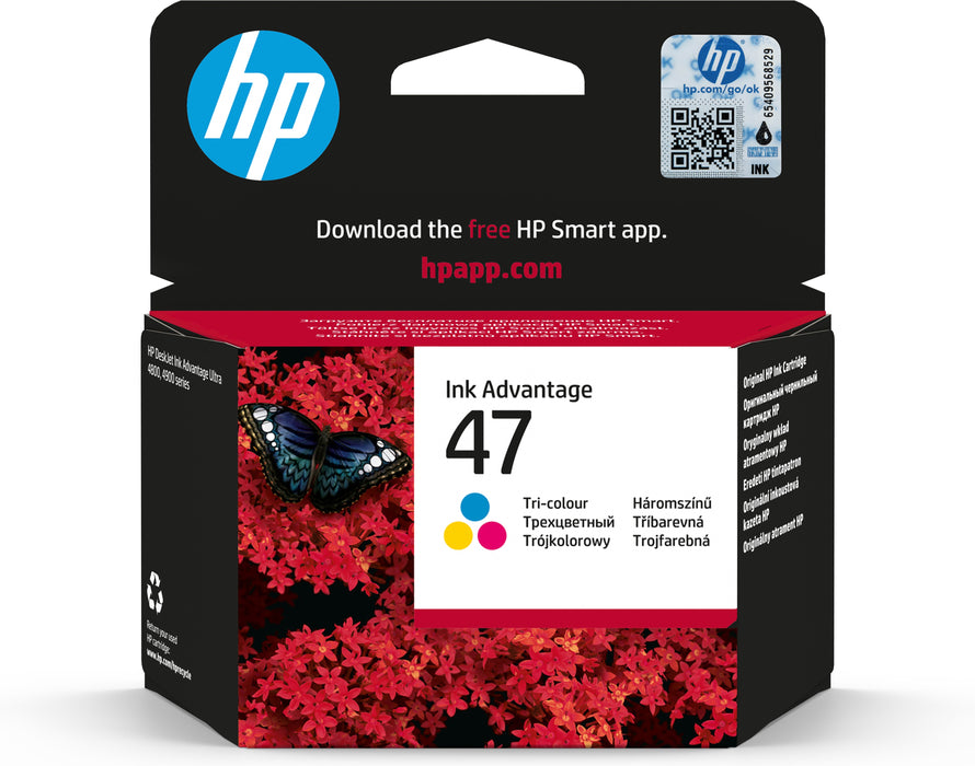 EAN 0196068029999 - HP 47 Tri-color Original Ink Advantage Cartridge cartucho de tinta 1 pieza(s) Rendimiento estándar Cian,  imagen 1