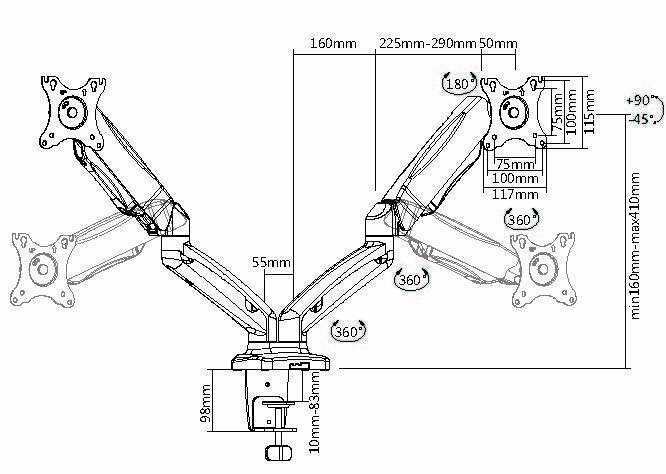 EAN 4015867202258 - Equip 650121 soporte para monitor 68,6 cm (27") Escritorio Negro imagen 3