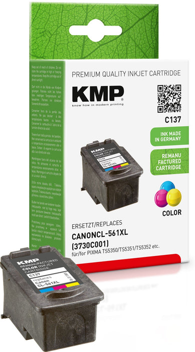 EAN 4011324373509 - KMP C137 cartucho de tinta 3 pieza(s) Compatible Alto rendimiento (XL) Cian, Magenta, Amarillo imagen 1