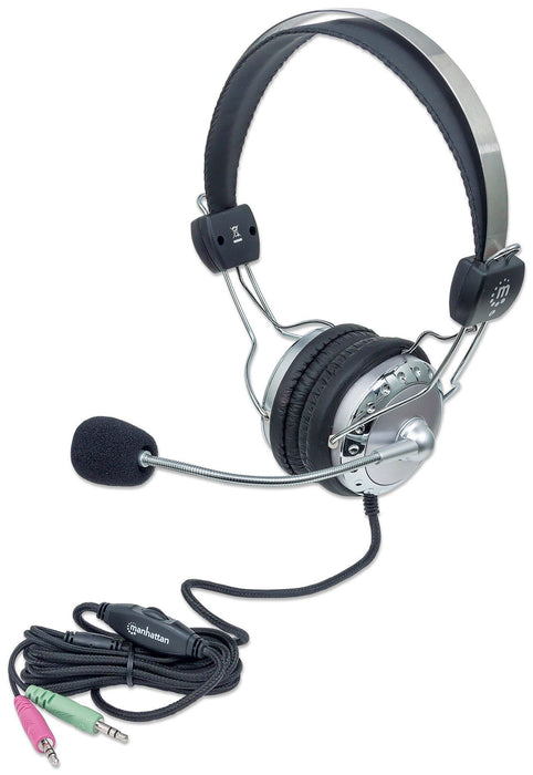 EAN 0766623175517 - Manhattan 175517 auricular y casco Auriculares Alámbrico Diadema Llamadas/Música Gris imagen 1