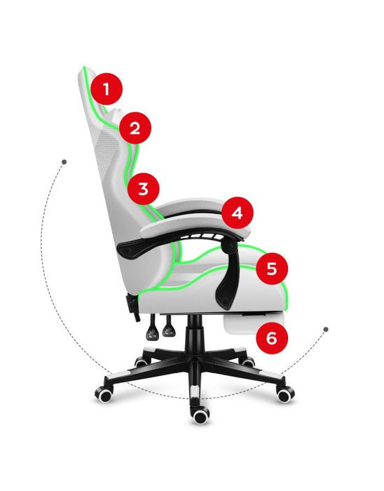 EAN 5903796011937 - Huzaro FORCE 4.7 Silla para videojuegos de PC Asiento (de seguridad) de butaca Blanco imagen 16