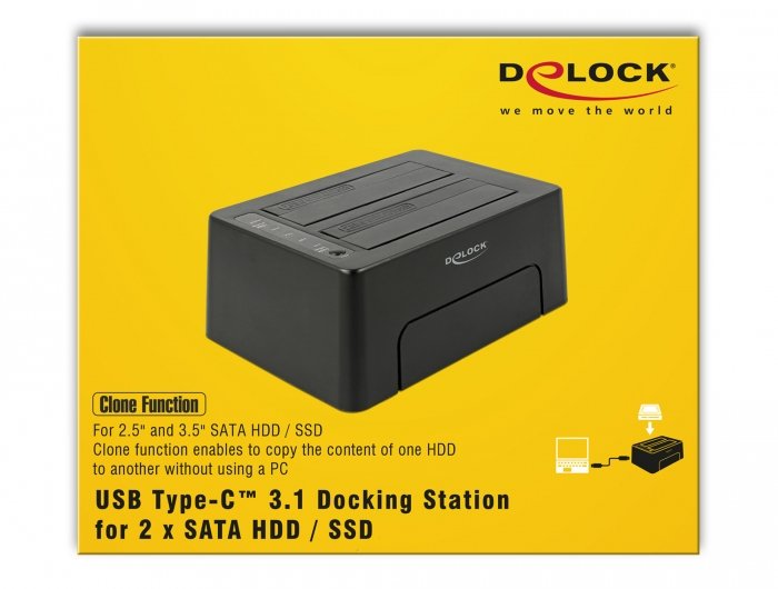 EAN 4043619639571 - DeLOCK 63957 base de conexión para disco duro USB 3.2 Gen 2 (3.1 Gen 2) Type-C Negro imagen 6