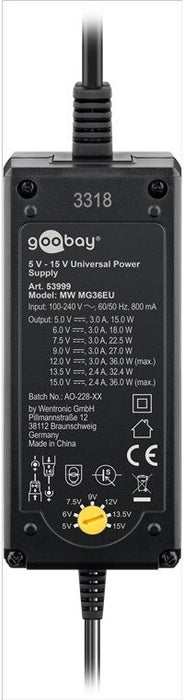 EAN 4040849539992 - Goobay 53999 adaptador e inversor de corriente Interior 36 W Negro imagen 2