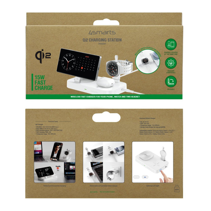 EAN 4252011910731 - 4smarts 541368 cargador de dispositivo móvil Auriculares, Smartphone, Reloj inteligente Blanco Corriente  imagen 4