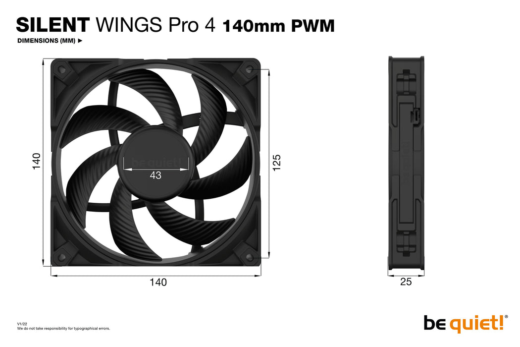 EAN 4260052188910 - be quiet! SILENT WINGS PRO 4 | 140mm PWM Carcasa del ordenador Ventilador 14 cm Negro 1 pieza(s) imagen 6