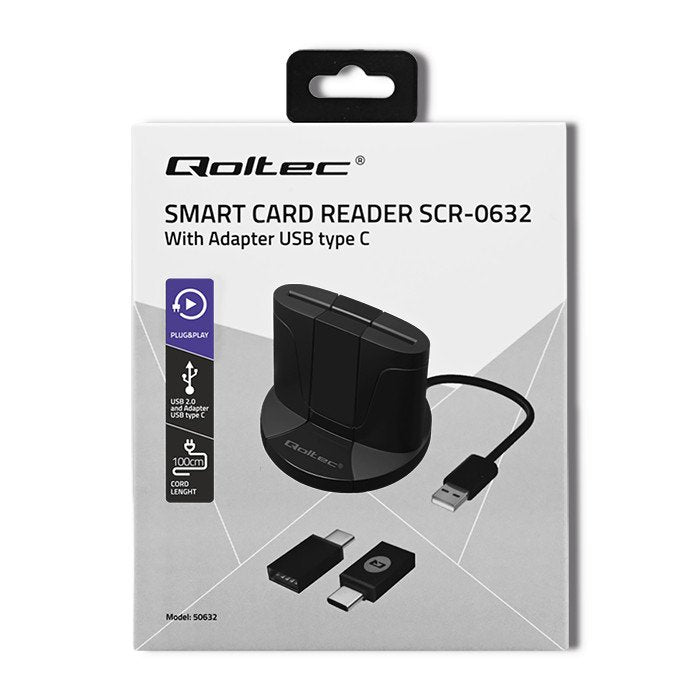 EAN 5901878506326 - Qoltec 50632 lector de tarjeta inteligente USB 2.0 Negro imagen 2