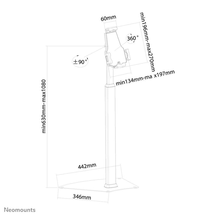 EAN 8717371446963 - Neomounts TABLET-S200SILVER soporte de seguridad para tabletas 26,7 cm (10.5") Plata imagen 3