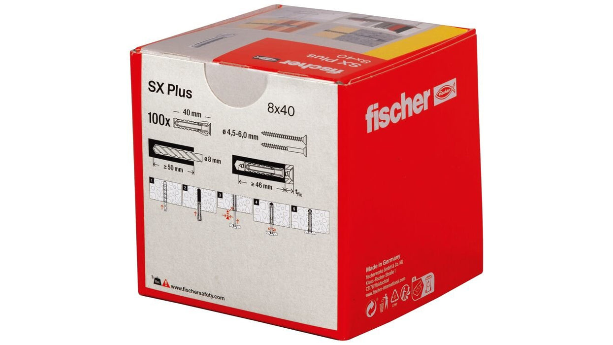 EAN 4048962480832 - Fischer 568008 tornillo de anclaje y taco 100 pieza(s) Anclaje de expansión 40 mm imagen 3