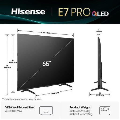 EAN 6942351416663 - Hisense 65E77Q PRO 165,1 cm (65") 4K Ultra HD Smart TV Wifi Negro imagen 2