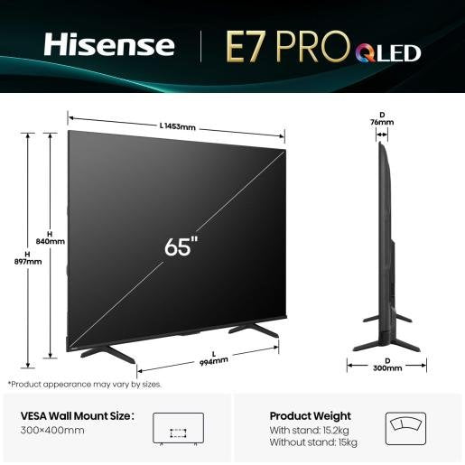 EAN 6942351416663 - Hisense 65E77Q PRO 165,1 cm (65") 4K Ultra HD Smart TV Wifi Negro imagen 2