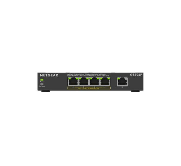 EAN 0606449164909 - NETGEAR GS305Pv3 No administrado Gigabit Ethernet (10/100/1000) Energía sobre Ethernet (PoE) Negro imagen 2