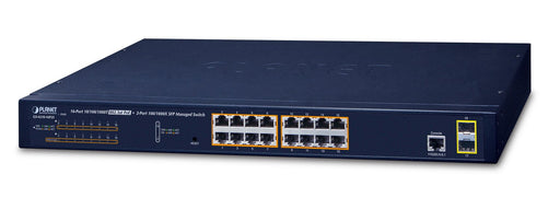 EAN 4711605282550 - PLANET GS-4210-16P2S switch Gestionado L2/L4 Gigabit Ethernet (10/100/1000) Energía sobre Ethernet (PoE)  imagen 1