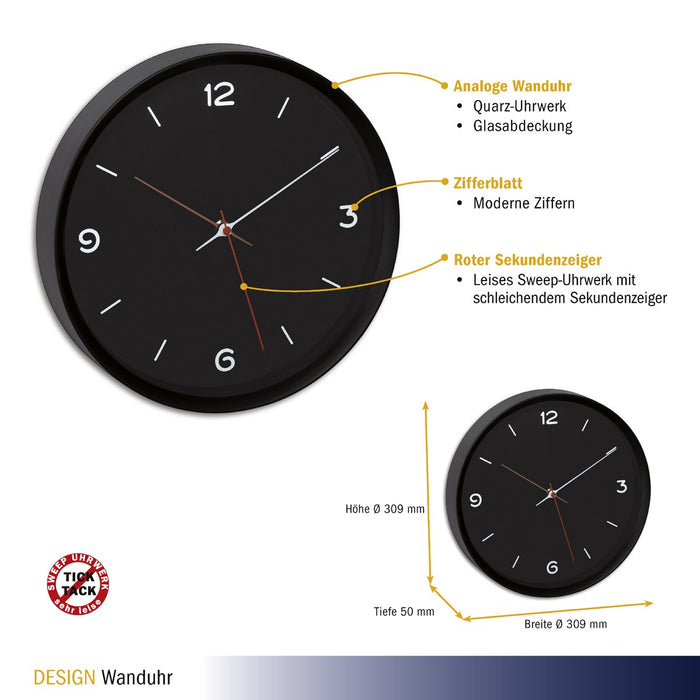 EAN 4009816034885 - TFA-Dostmann 60.3056.01 reloj de mesa o pared Reloj de cuarzo Alrededor Negro imagen 2