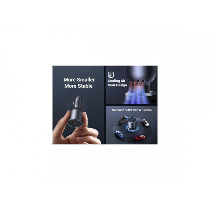 EAN 6941876230259 - Ugreen 130W 3-Port Fast Car Char gray Auriculares, Ordenador portátil, Teléfono móvil, Portátil, Batería  imagen 6