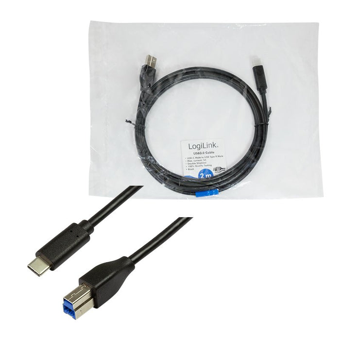 EAN 4052792053180 - LogiLink CU0163 cable USB USB 3.2 Gen 1 (3.1 Gen 1) 2 m USB C USB B Negro imagen 5