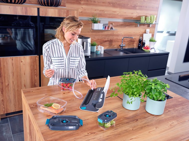 EAN 4006501032355 - Leifheit Vacu Power 300 sellador al vacío 750 mbar Negro, Turquesa, Blanco imagen 13