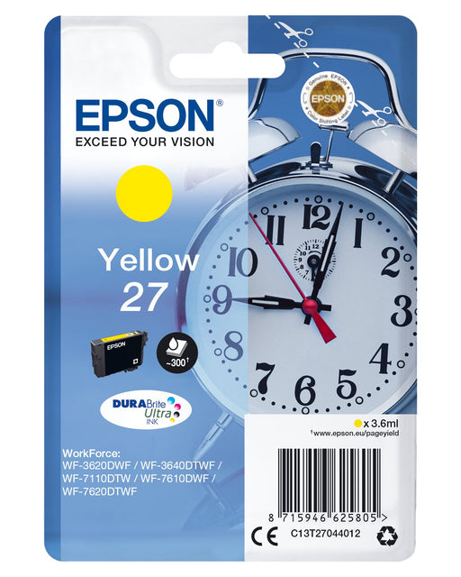 EAN 8715946626765 - Epson Alarm clock C13T27044012 cartucho de tinta 1 pieza(s) Original Rendimiento estándar Amarillo imagen 1