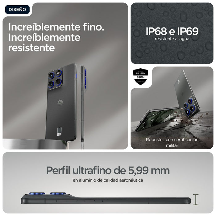 EAN 840493603377 - Motorola edge 70 17 cm (6.7") SIM doble Android 16.0 5G USB Tipo C 12 GB 512 GB 4800 mAh Gris imagen 14